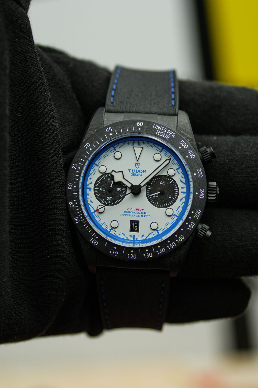2025 Tudor Black Bay Chrono "Carbon 25" L.E. 42MM White Dial Leather Strap (79377KN)